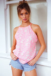 Julia Claire Print Top (Pink Print)