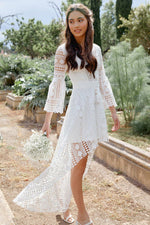 Boho High Low Dress | White