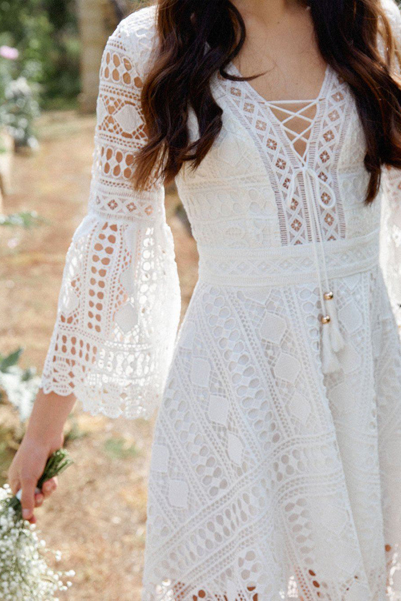 Boho High Low Dress White UsTrendy