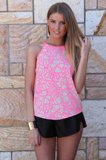 Julia Claire Print Top (Pink Print)