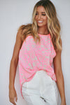 Julia Claire Print Top (Pink Print)