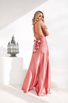 The Perfect Date Satin Maxi Dress | Rose