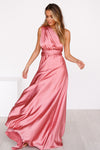 The Perfect Date Satin Maxi Dress | Rose