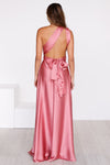 The Perfect Date Satin Maxi Dress | Rose