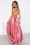 The Perfect Date Satin Maxi Dress | Rose