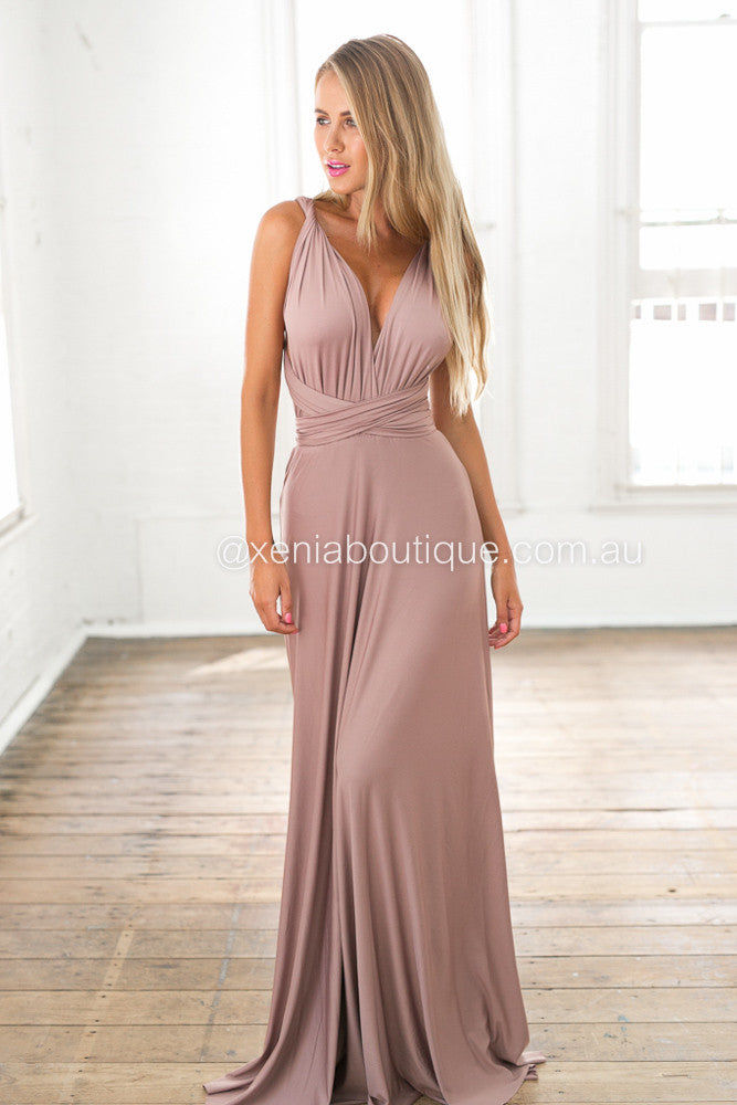 The Perfect Date Multiway Maxi Dress (Mocha)