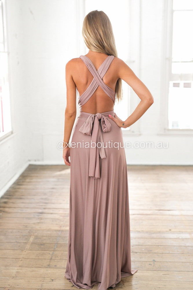 The Perfect Date Multiway Maxi Dress (Mocha)