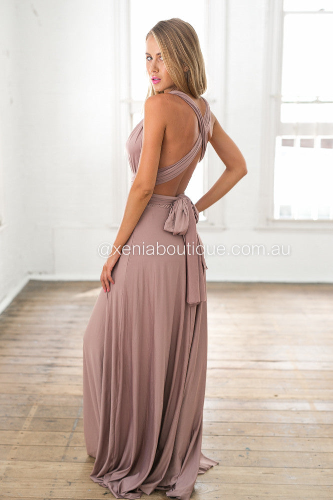 The Perfect Date Multiway Maxi Dress (Mocha)