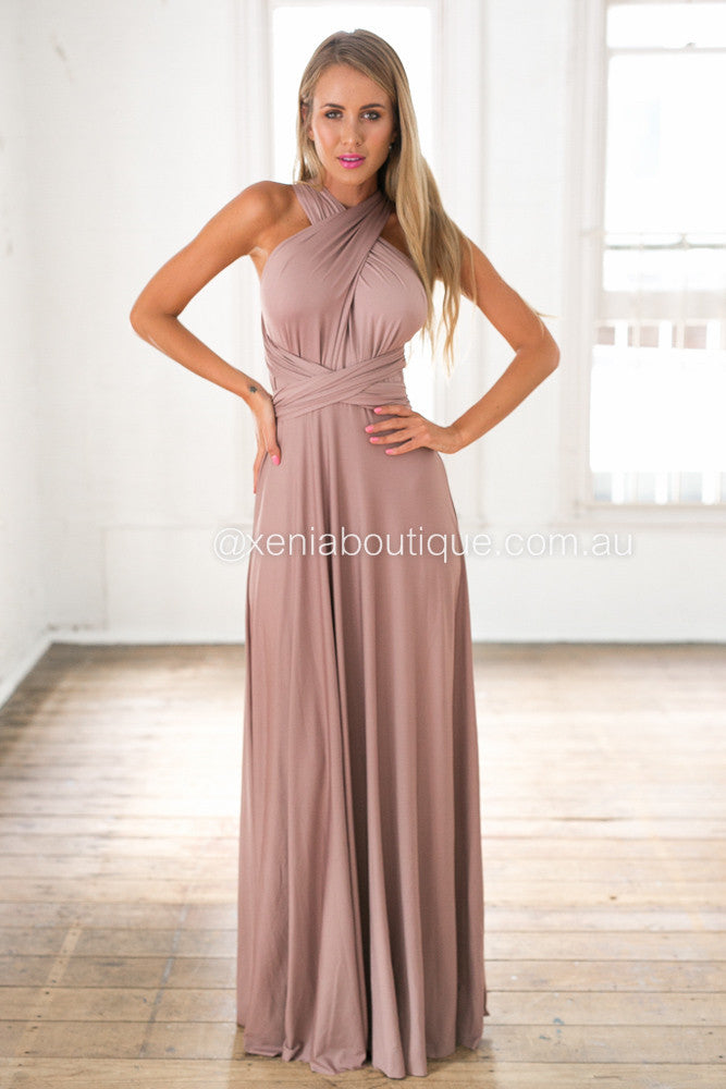 The Perfect Date Multiway Maxi Dress (Mocha)