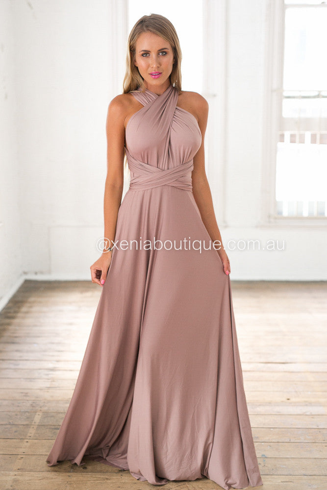 The Perfect Date Multiway Maxi Dress (Mocha)