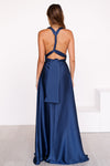 The Perfect Date Satin Maxi Dress (Navy)