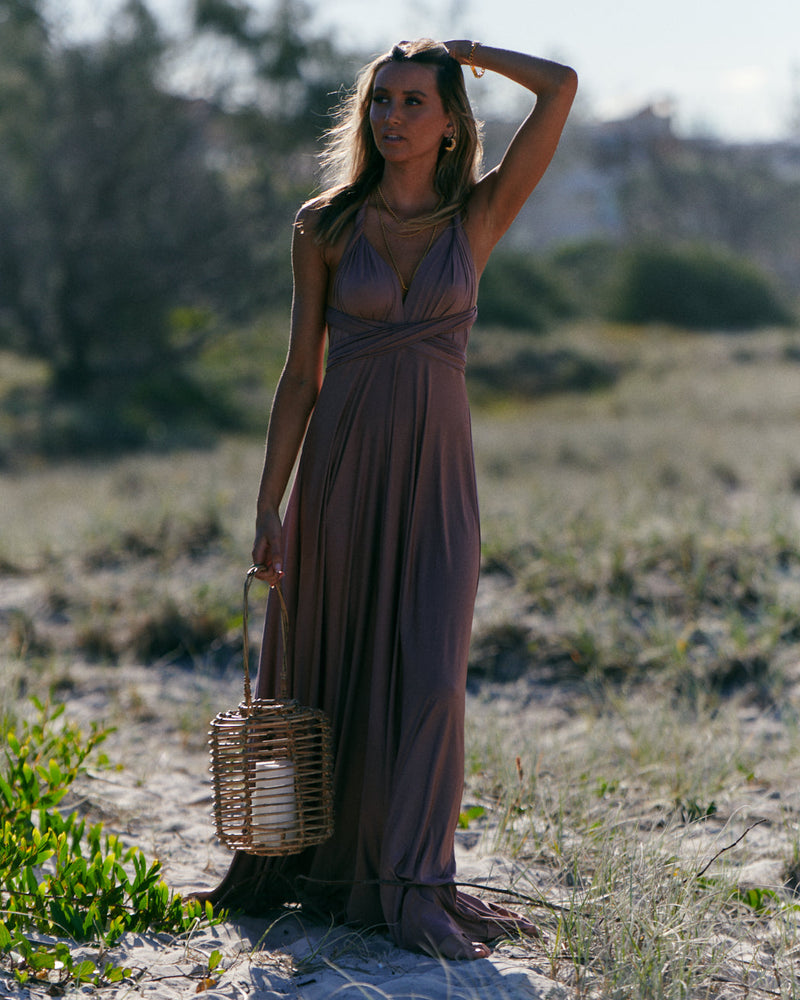 The Perfect Date Multiway Maxi Dress (Mocha)