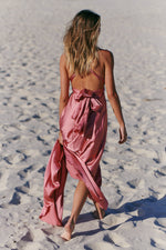 The Perfect Date Satin Maxi Dress | Rose