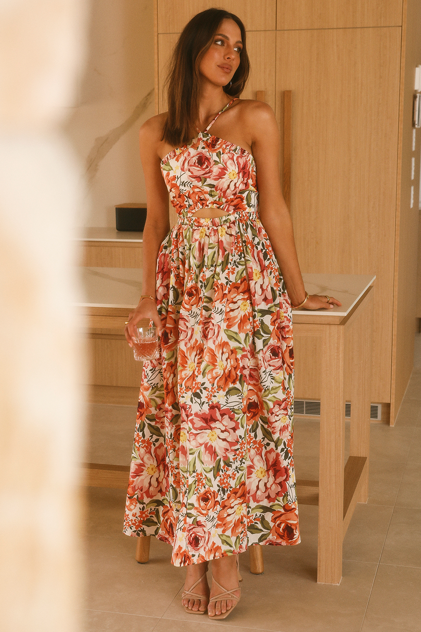 Madeira Dress - Orange Floral